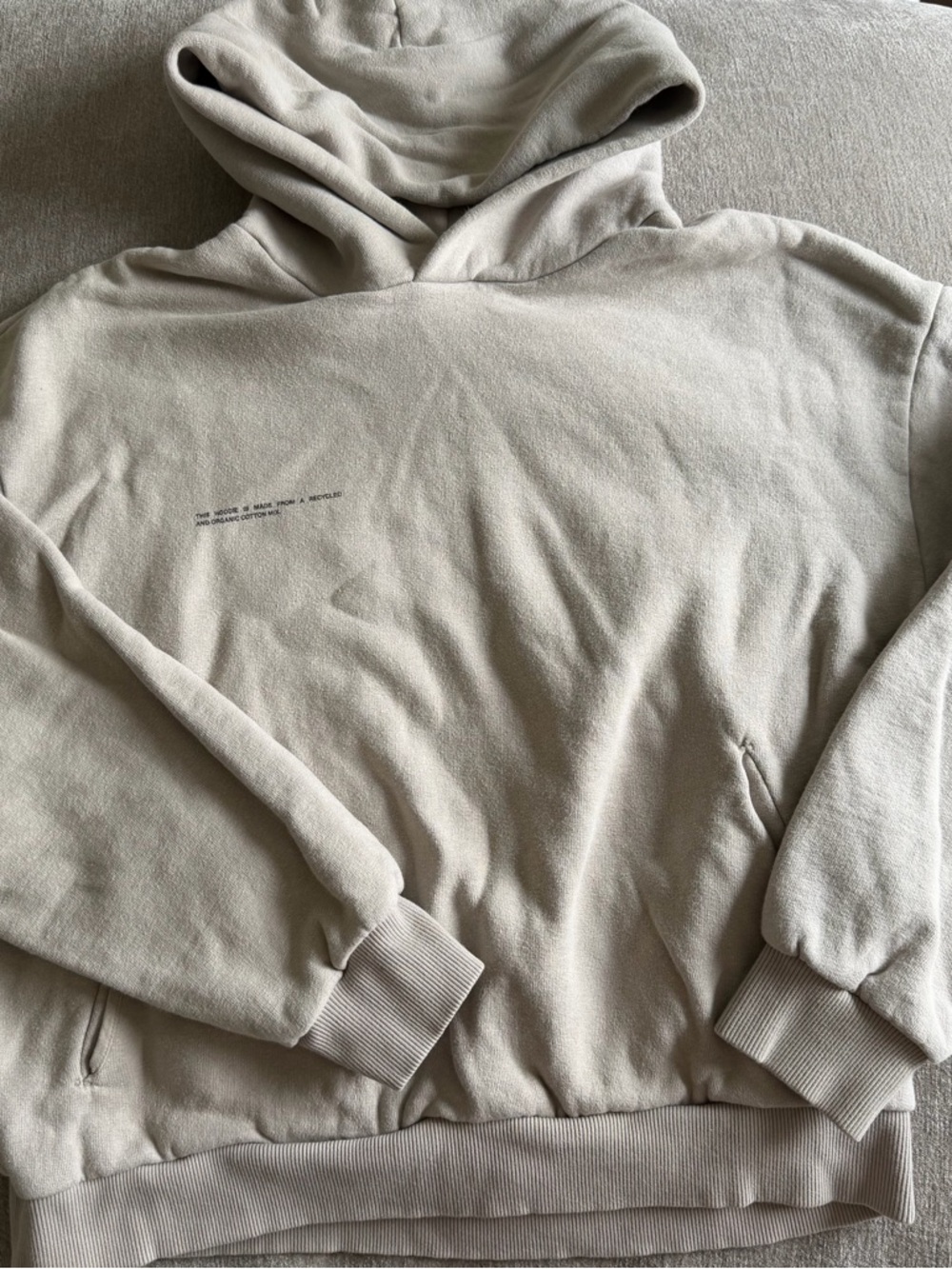 Pangaia Grey Cotton Logo Hoodie